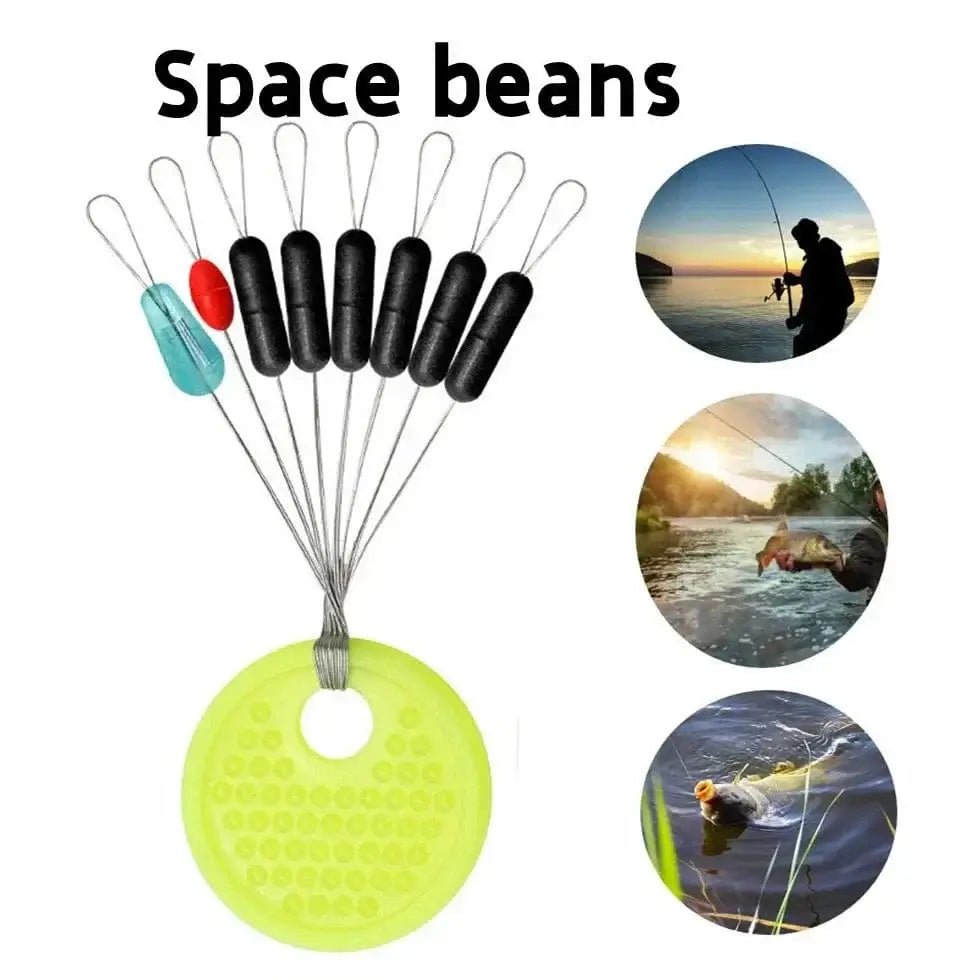 China China 60pcs 10 Group Resistance Space Beans Stopper Not To Hurt The Line Vertical Beans Carp Fishing Tackle Accessories