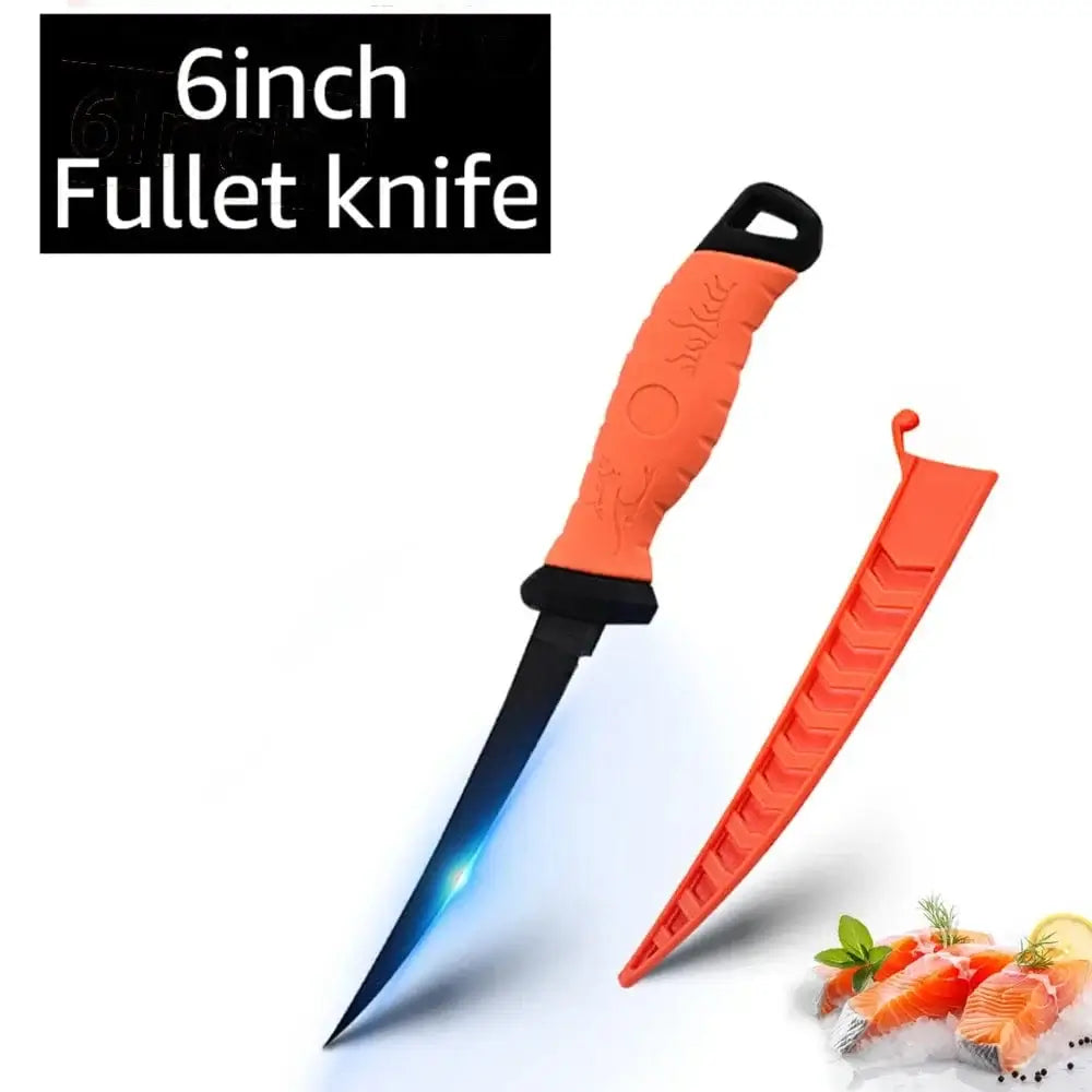 China China 6inch / CHINA Boning Knife Fish Fillet 3-in-1 Kitchen Knives Japanese Chef Knifes Sashimi Fishing Knife Stainless Steel Coating Blade for Salt