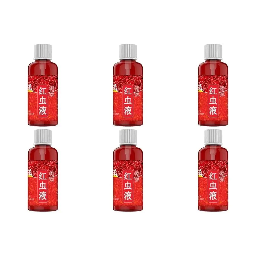 China China 6pcs 60ML Liquid Blood Worm Scent Fish Attractant Concentrated Red Worm Liquid Fish Bait Additive Perch Catfish Fishing Accessories