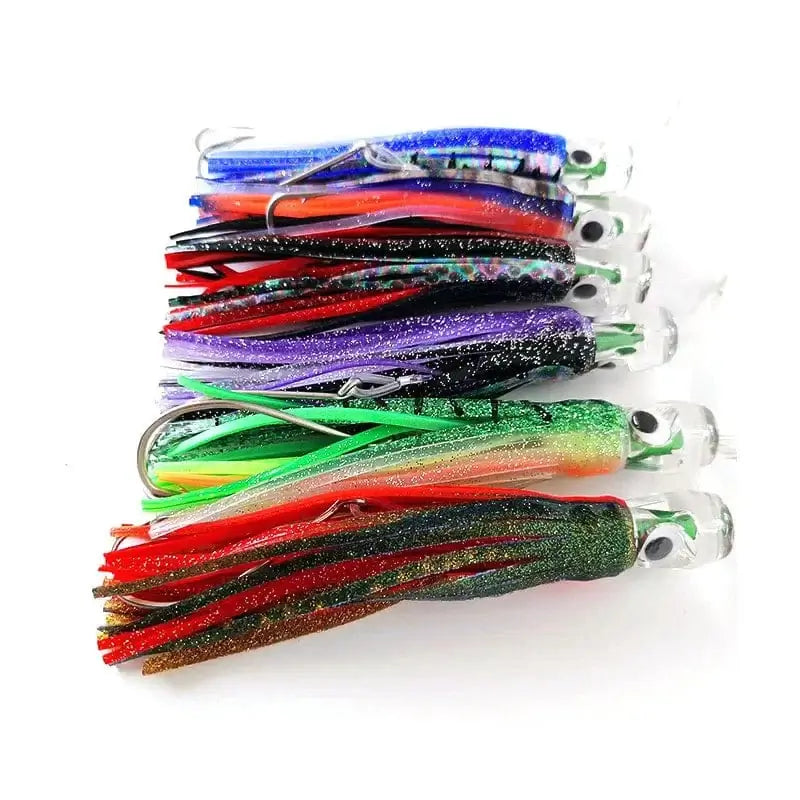 China China 6PCS/bag Trolling Sea Fishing Marlin Tuna Mahi Dolphin Durado Wahoo Shark Skirted Deep Sea Fishing Lure Set