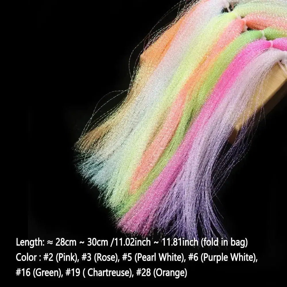 China China 7Packs Mix Color Bimoo 7Packs Twisted Holographic Flashabou Tinsel Crystal Flash Tinsel For Jig Hook Lure Flies Tying Sabiki Rig Making Material