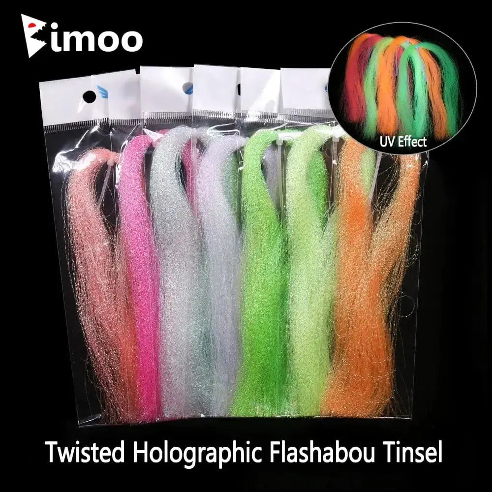 China China 7Packs Mix Color Bimoo 7Packs Twisted Holographic Flashabou Tinsel Crystal Flash Tinsel For Jig Hook Lure Flies Tying Sabiki Rig Making Material