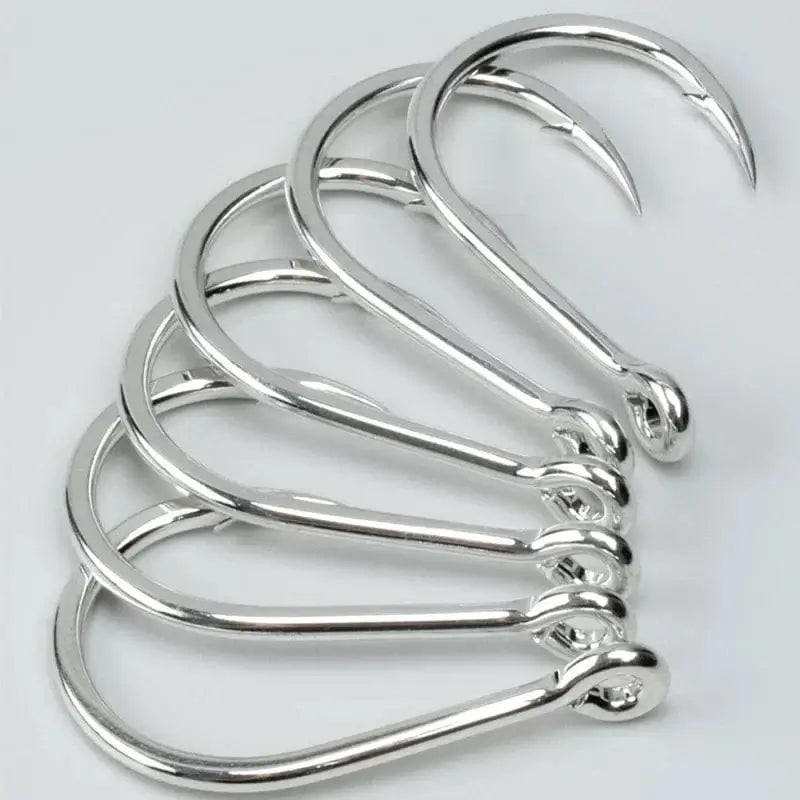 China China 8084 Bulk Fishing Hooks 4x Strengthened Sea Fishing Tippet Hooks Single Hook Barbed with Ring Deep Sea Big Game Hooks Wholesale