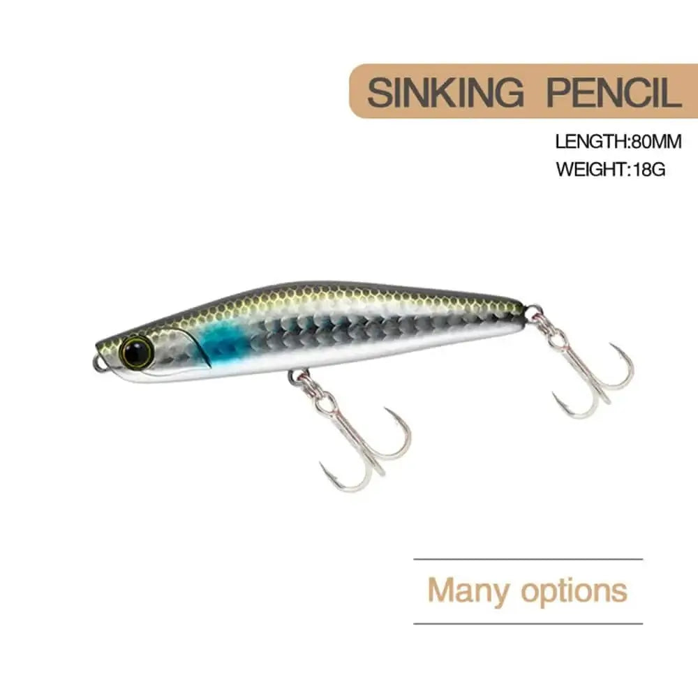 China China 8cm 18g Fishing Lure Pencil Wobbler Lure Yoichi 99 Super Long Cast Slow Sinking Jerkbait Swimbait Artificial Hard Bait Bass Bait