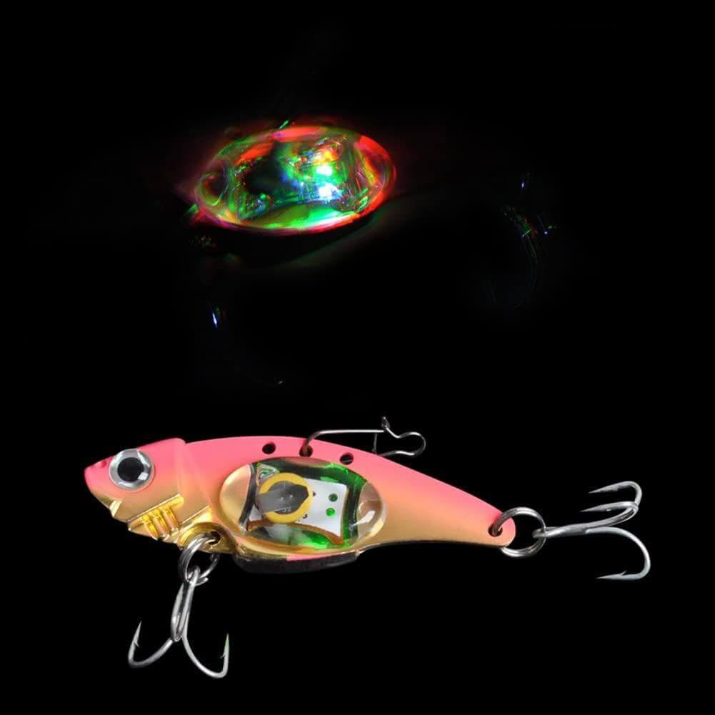 China China 8cm Metal Electronic Vibration Fake Bait Faux Lure Fish Hooks with LED Light Wobbler Artificial Plastic Hard Bait Fishing Tackle