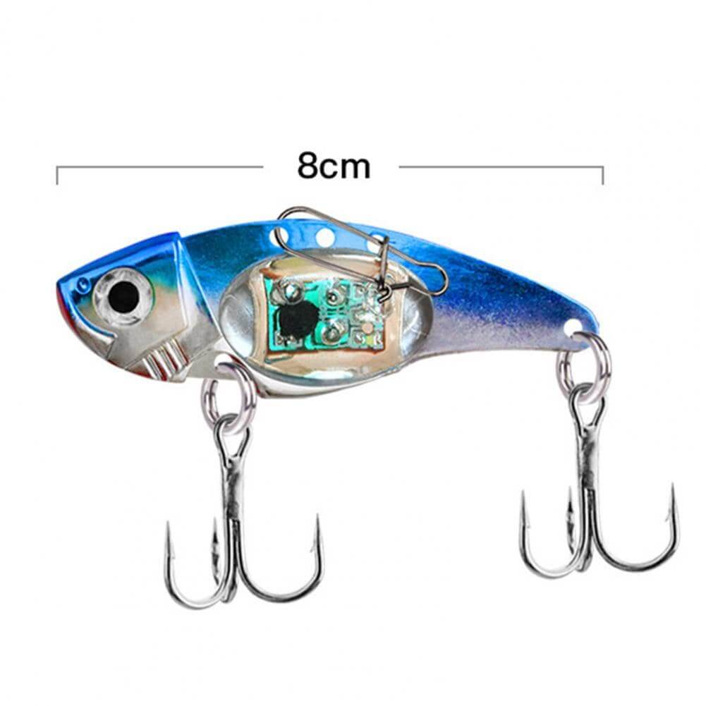 China China 8cm Metal Electronic Vibration Fake Bait Faux Lure Fish Hooks with LED Light Wobbler Artificial Plastic Hard Bait Fishing Tackle