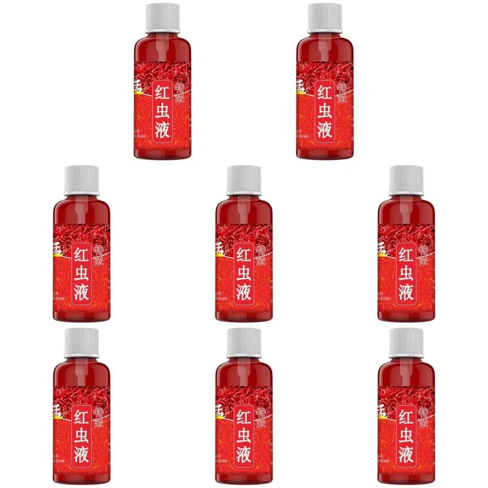 China China 8pcs 60ML Liquid Blood Worm Scent Fish Attractant Concentrated Red Worm Liquid Fish Bait Additive Perch Catfish Fishing Accessories