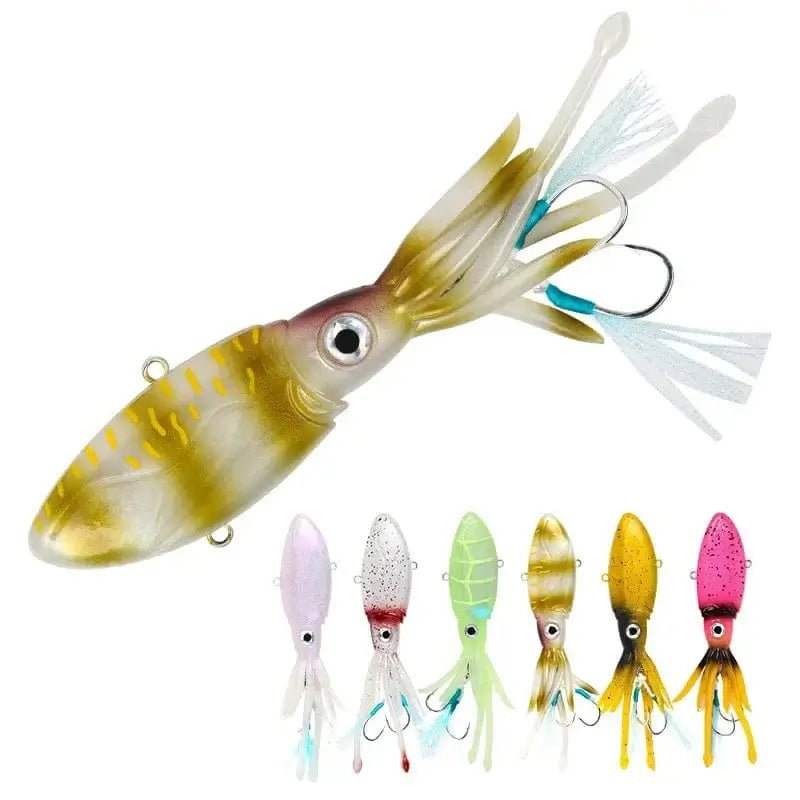 China China 90g 130g 170g 200g 250g Luminous UV TPR Octopus Squid Skirt Sea Saltwater With Assist Hook Jigging Fishing Soft Lures Bait