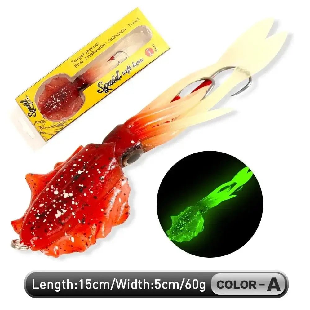 China China A 15cm 60g ZUKIBO Soft Squid Bait Fishing Trolling Lure Octopus Head Jigs 60g Luminous UV Squid Jig for Deep Sea Boat Fishing Wobblers Bait