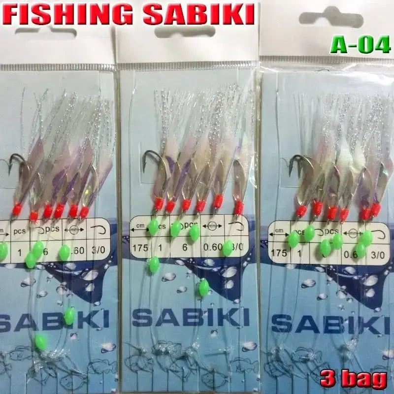 China China A4 2022FISHING SABIKI 12kinds luminous bean fishing hooks ocean fly saltwater bait rings good SABIKI fishing tools