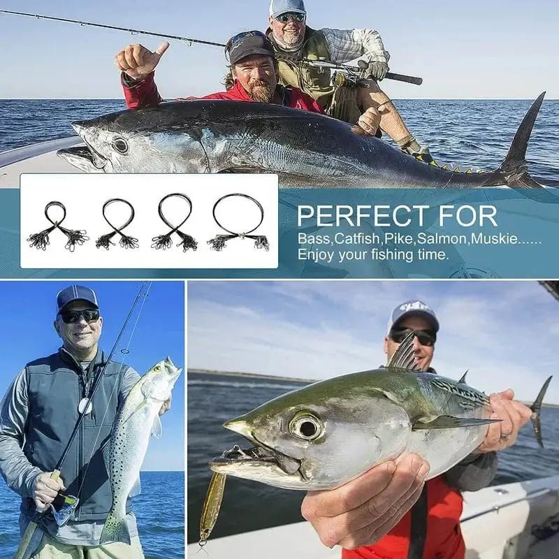 China China Anti Bite Steel Fishing Line Steel Wire Leader with Swivel Snaps Lead Core Leash Fishing Leader Wire Fishing Accessory 15CM-30CM