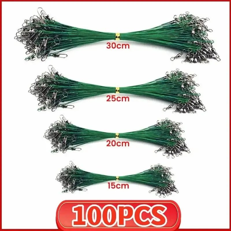 China China Anti Bite Steel Fishing Line Steel Wire Leader with Swivel Snaps Lead Core Leash Fishing Leader Wire Fishing Accessory 15CM-30CM