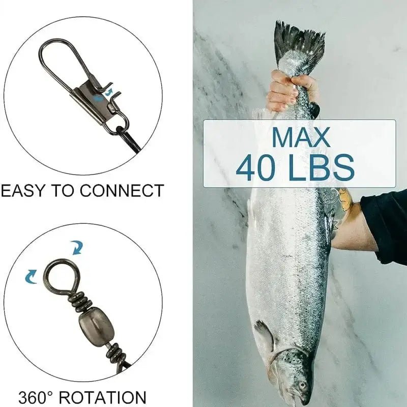 China China Anti Bite Steel Fishing Line Steel Wire Leader with Swivel Snaps Lead Core Leash Fishing Leader Wire Fishing Accessory 15CM-30CM