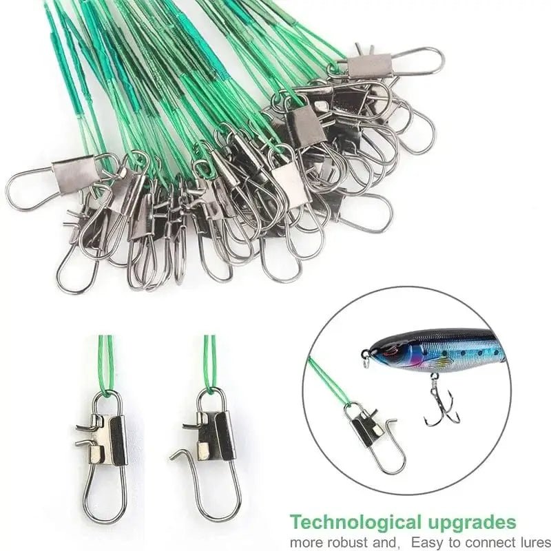 China China Anti Bite Steel Fishing Line Steel Wire Leader with Swivel Snaps Lead Core Leash Fishing Leader Wire Fishing Accessory 15CM-30CM