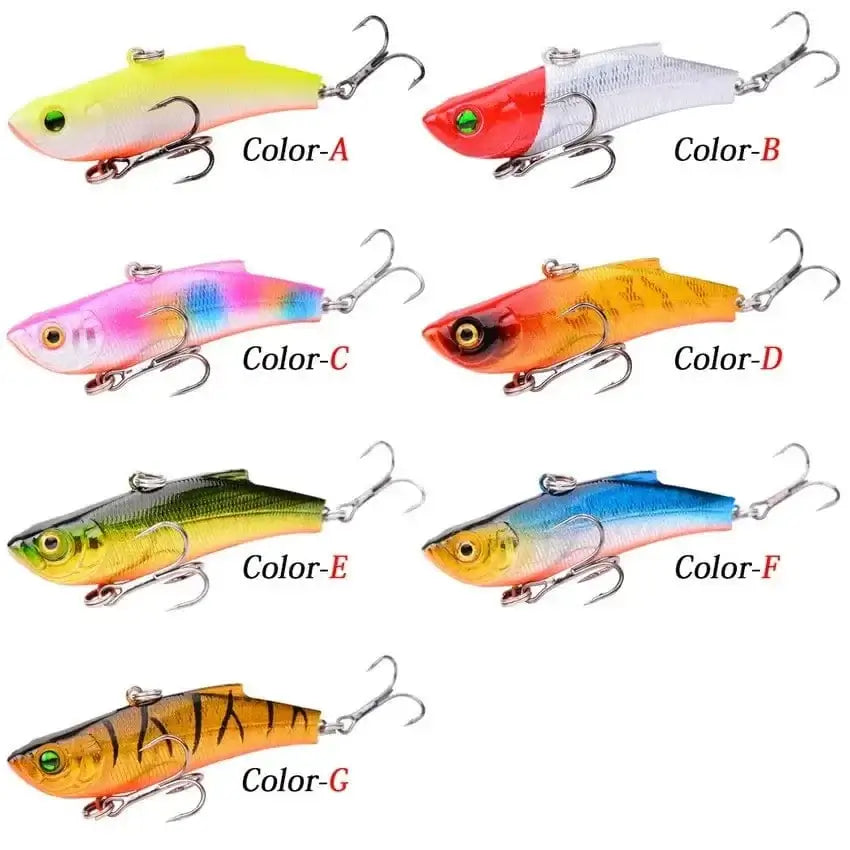 China China Aorace 1Pc Winter Ice Fishing Lure 7cm/18g Sinking Isca Artificial Rattlin Vibration VIB Hard Bait Crankbait Treble Hooks Tackle