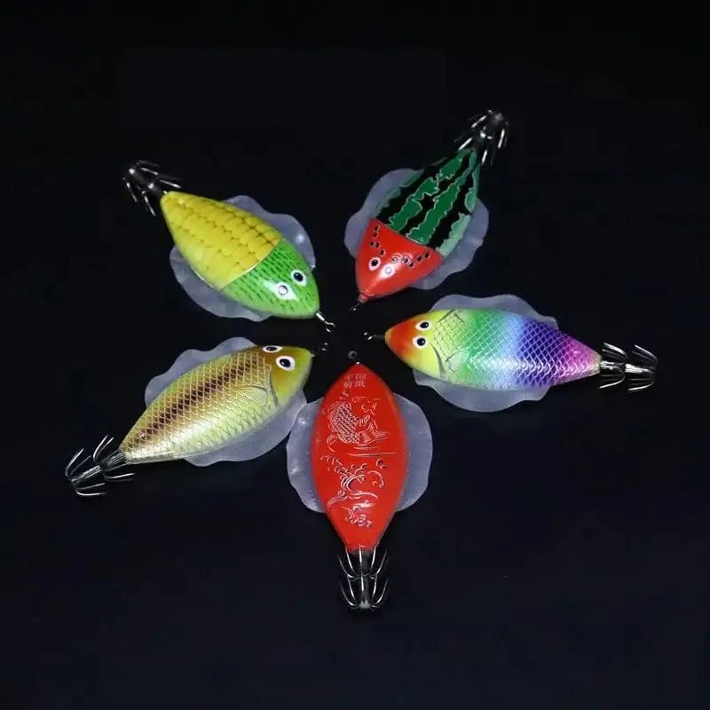 China China AS Hard Bait Glow Shrimp Hook Life like fish Crowns 14g/11cm Squid Jigs Sea Fishing Lure Set Artificial Cuttlefish Octopus