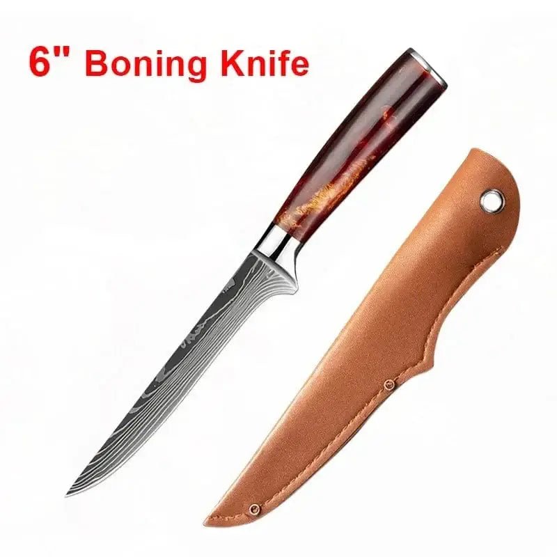 China China B knife with sheath Wood Handle Sashime Knife Fish Filleting Knife High Stainless Steel Kitchen Knives Meat Cleaver Boning Knife Chef Slicing Tools