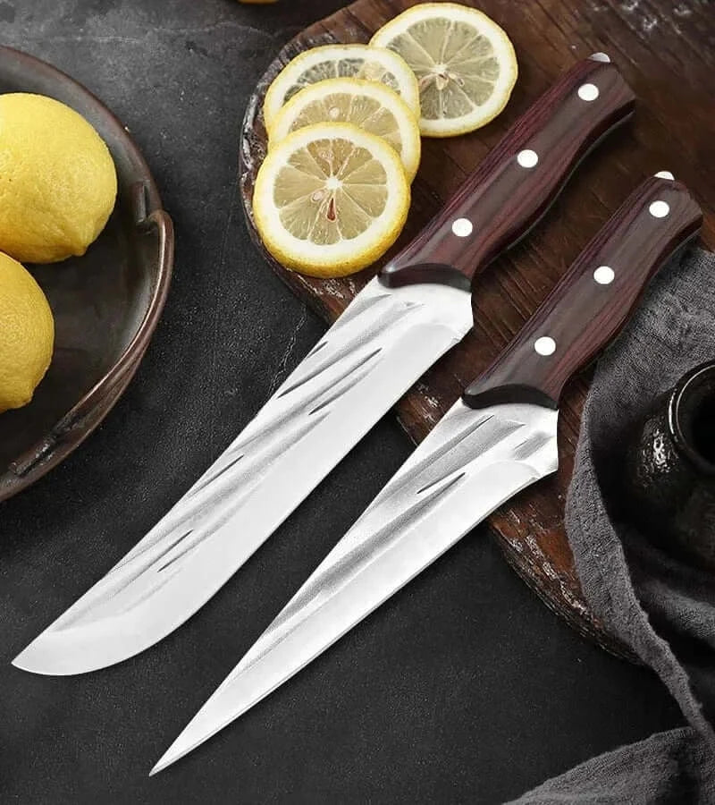 China China Barbecue Knife Wood Handle Kitchen Knives Chef Hand Forged Blade Boning Knife Slicing Meat Fruit Fish Filleting Utility Knife