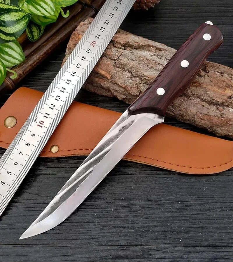 China China Barbecue Knife Wood Handle Kitchen Knives Chef Hand Forged Blade Boning Knife Slicing Meat Fruit Fish Filleting Utility Knife