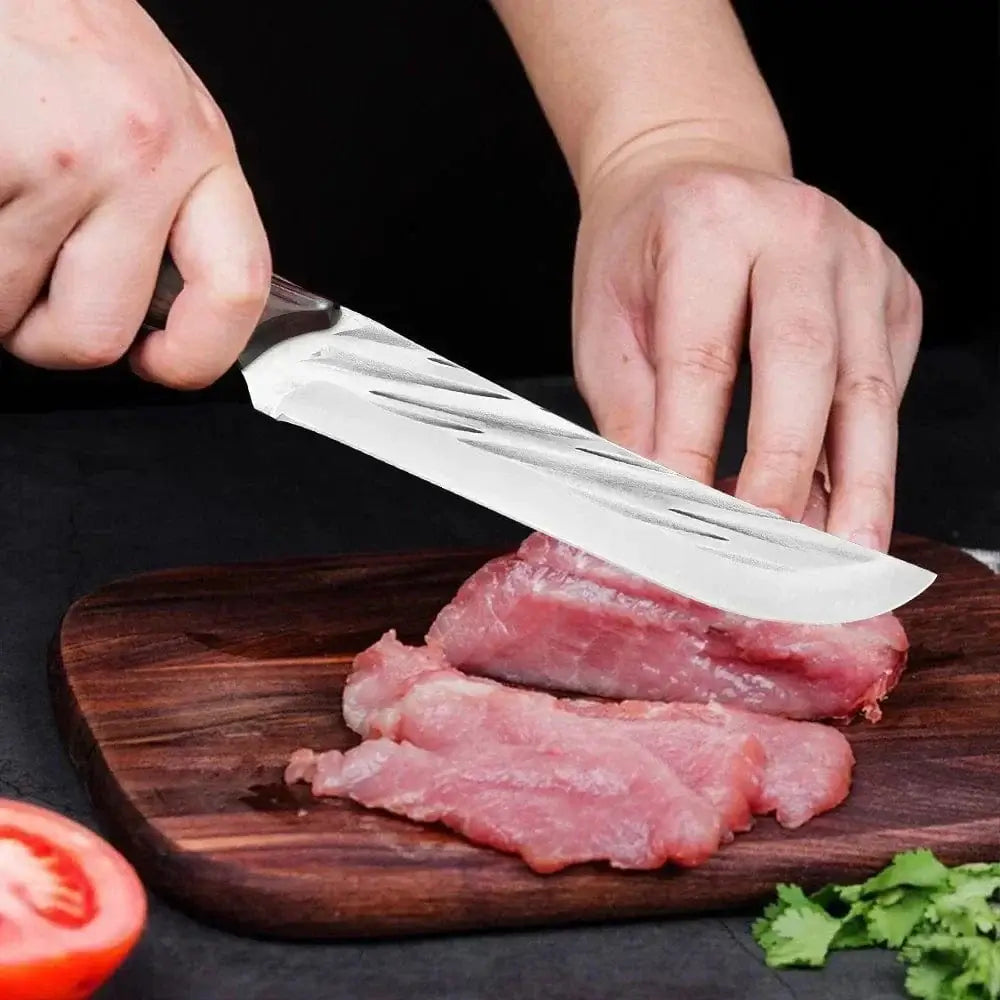 China China Barbecue Knife Wood Handle Kitchen Knives Chef Hand Forged Blade Boning Knife Slicing Meat Fruit Fish Filleting Utility Knife