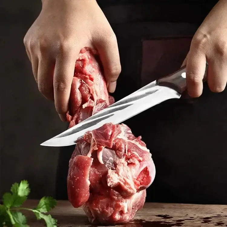 China China Barbecue Knife Wood Handle Kitchen Knives Chef Hand Forged Blade Boning Knife Slicing Meat Fruit Fish Filleting Utility Knife