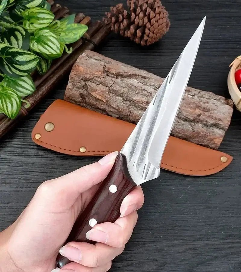 China China Barbecue Knife Wood Handle Kitchen Knives Chef Hand Forged Blade Boning Knife Slicing Meat Fruit Fish Filleting Utility Knife