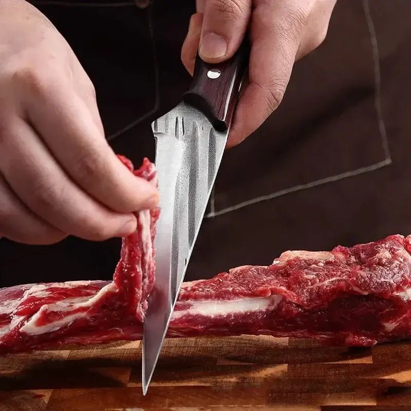 China China Barbecue Knife Wood Handle Kitchen Knives Chef Hand Forged Blade Boning Knife Slicing Meat Fruit Fish Filleting Utility Knife