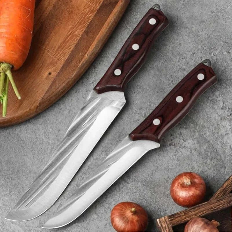 China China Barbecue Knife Wood Handle Kitchen Knives Chef Hand Forged Blade Boning Knife Slicing Meat Fruit Fish Filleting Utility Knife