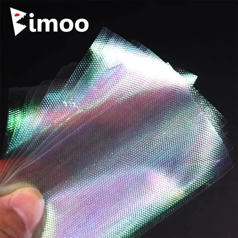 China China Bimoo 10pcs/20pcs Embossed Plastic Rainbow Fish Skin for Sabiki Rig Fly Tying Streamer Fly Tying Material