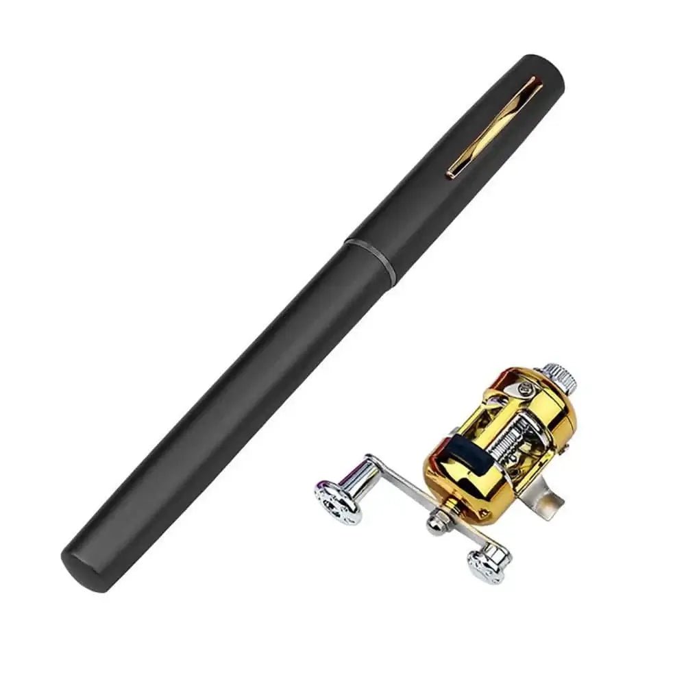 China China black 1m Portable Telescopic Mini Fishing Pole Ultralight Pen Shape Fishing Rod Fishing Accessories For Outdoor River Lake