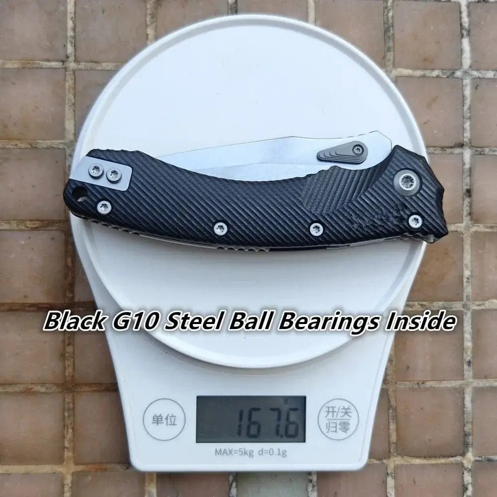 China China Black G10 137 JUFULE New Amphibia Manual Carbon Fiber / G10 Ball Bearing Mark M390MK Blade Hunting Fish Outdoor EDC Tool Folding Camping Knife