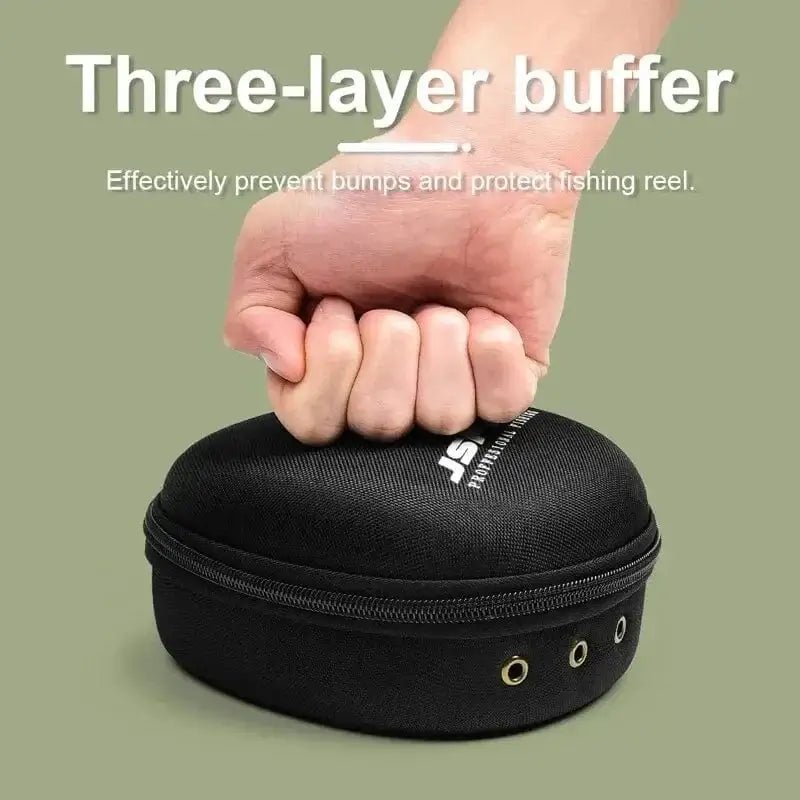 China China Black JSFUN Portable EVA Fishing Reel Bag Protective Case Cover For Drum/Spinning/Raft Reel Fishing Pouch Bag Fishing Accessories