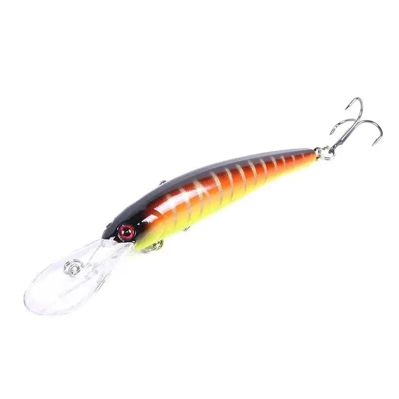 China China Black Orange 6 Fish Hook Bait 10g Deep Diving Large Minnow Wobbler Lure Artificial Hard Bait Crankbait Bass Pike Walleye Perch Fishing Gear
