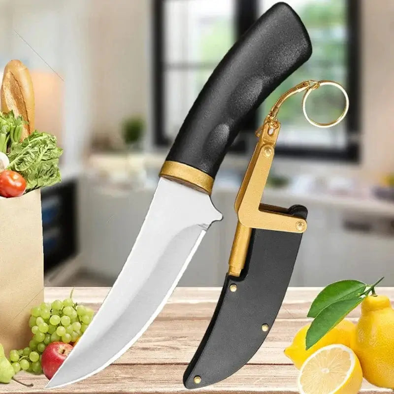 China China boning knife 2PCS Boning Knife Set Kitchen Butcher Knife with Folding Fruit Knife Meat Cleaver Cooking BBQ Chef Knife Kitchen Accessories
