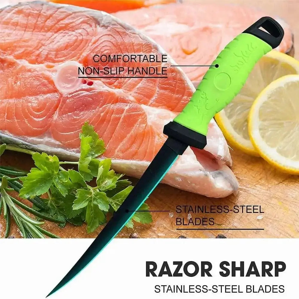 China China Boning Knife Fish Fillet 3-in-1 Kitchen Knives Japanese Chef Knifes Sashimi Fishing Knife Stainless Steel Coating Blade for Salt