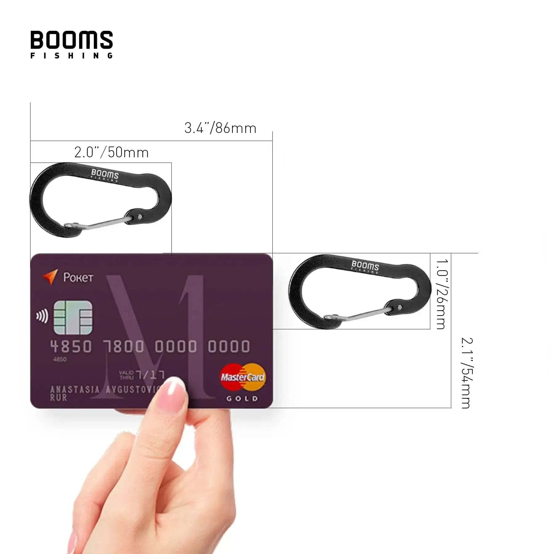China China Booms Fishing CC1 6Pcs Aluminum Alloy Carabiner Keychain Outdoor Camping Climbing Snap Clip Lock Buckle Hook Fishing Accessories