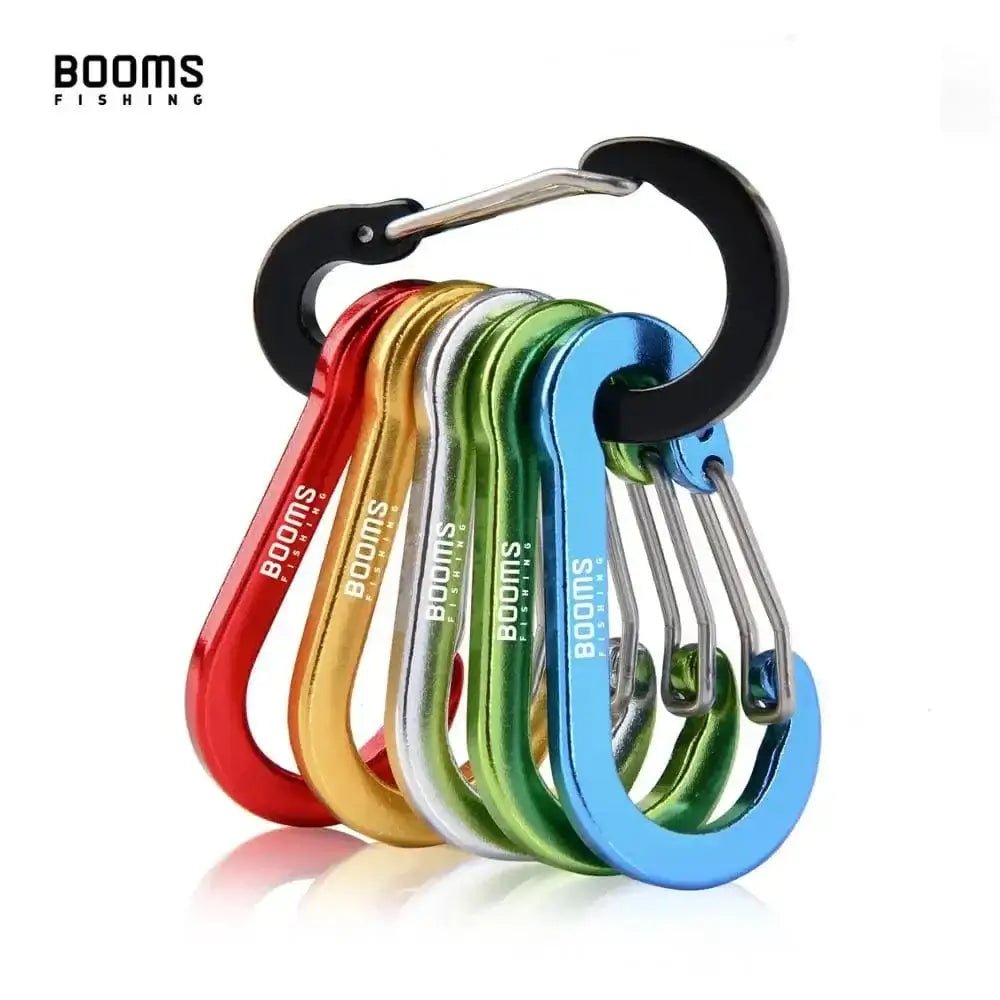 China China Booms Fishing CC1 Steel Small Carabiner Clips Outdoor Camping Multi Tool Fishing Acessories 6pcs
