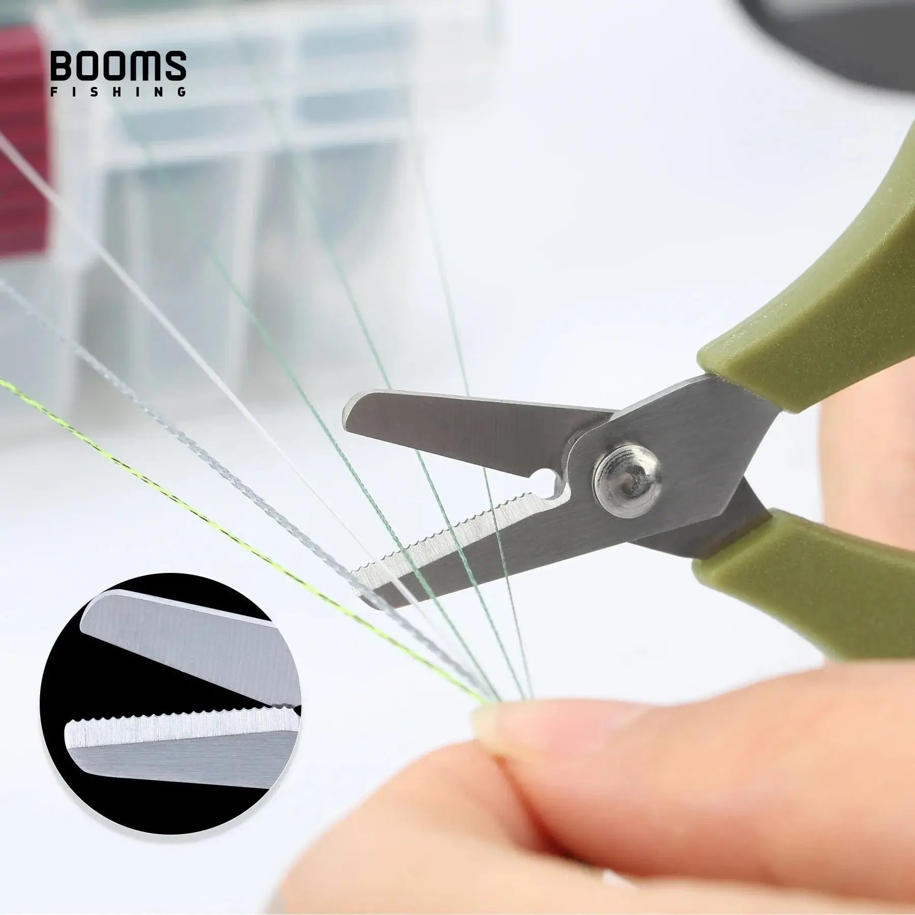 China China Booms Fishing S01 Fishing Scissors for Braided Line Fishing Line Cutter Fishing Serrated Shears with Retractor Split Ring