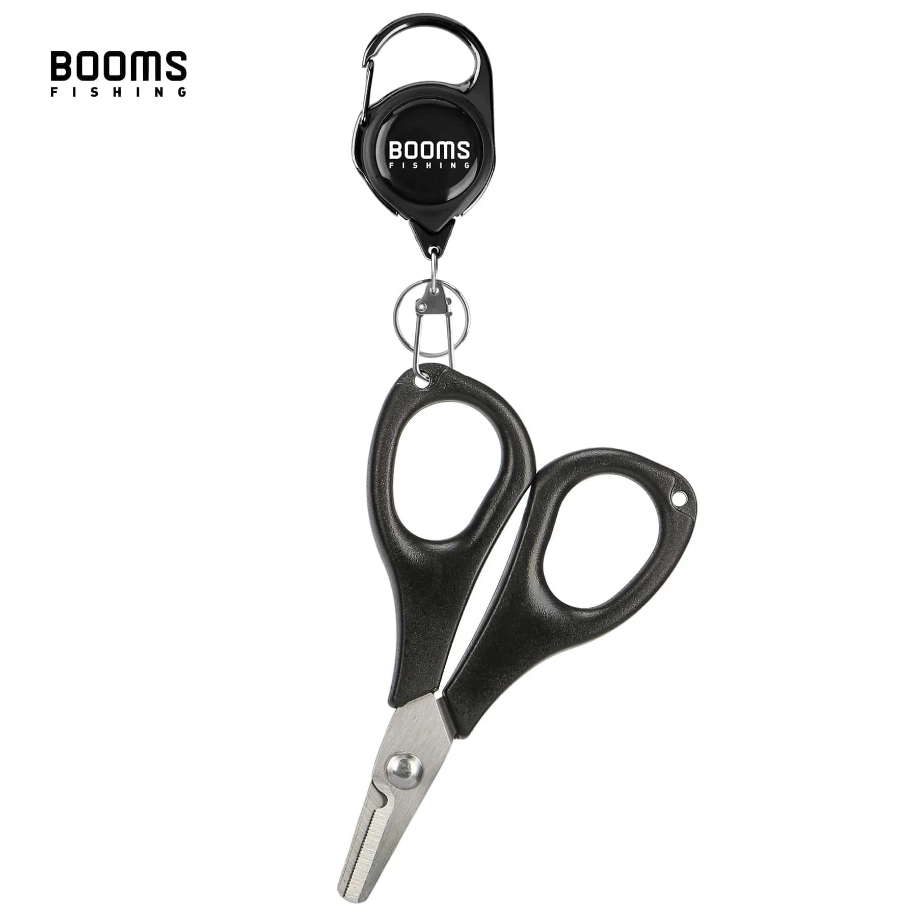 China China Booms Fishing S01 Fishing Scissors for Braided Line Fishing Line Cutter Fishing Serrated Shears with Retractor Split Ring