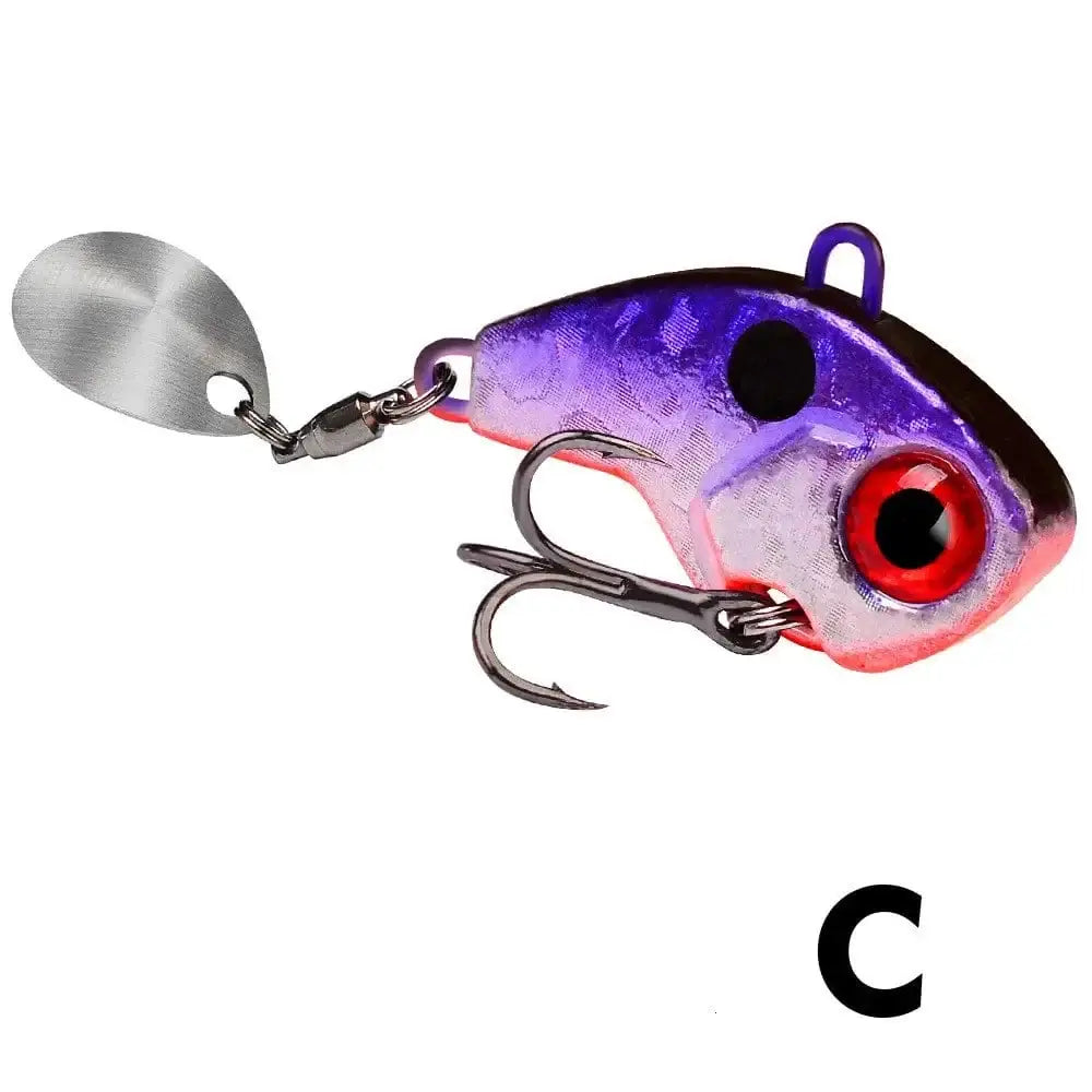 China China C / 6g 22mm 1Pcs Rotating Jig Metal VIB Spoon Spinner Fishing Lures 6g-28g Vibration Hard Bait For Bass Pike Winter Ice Fishing Tackle
