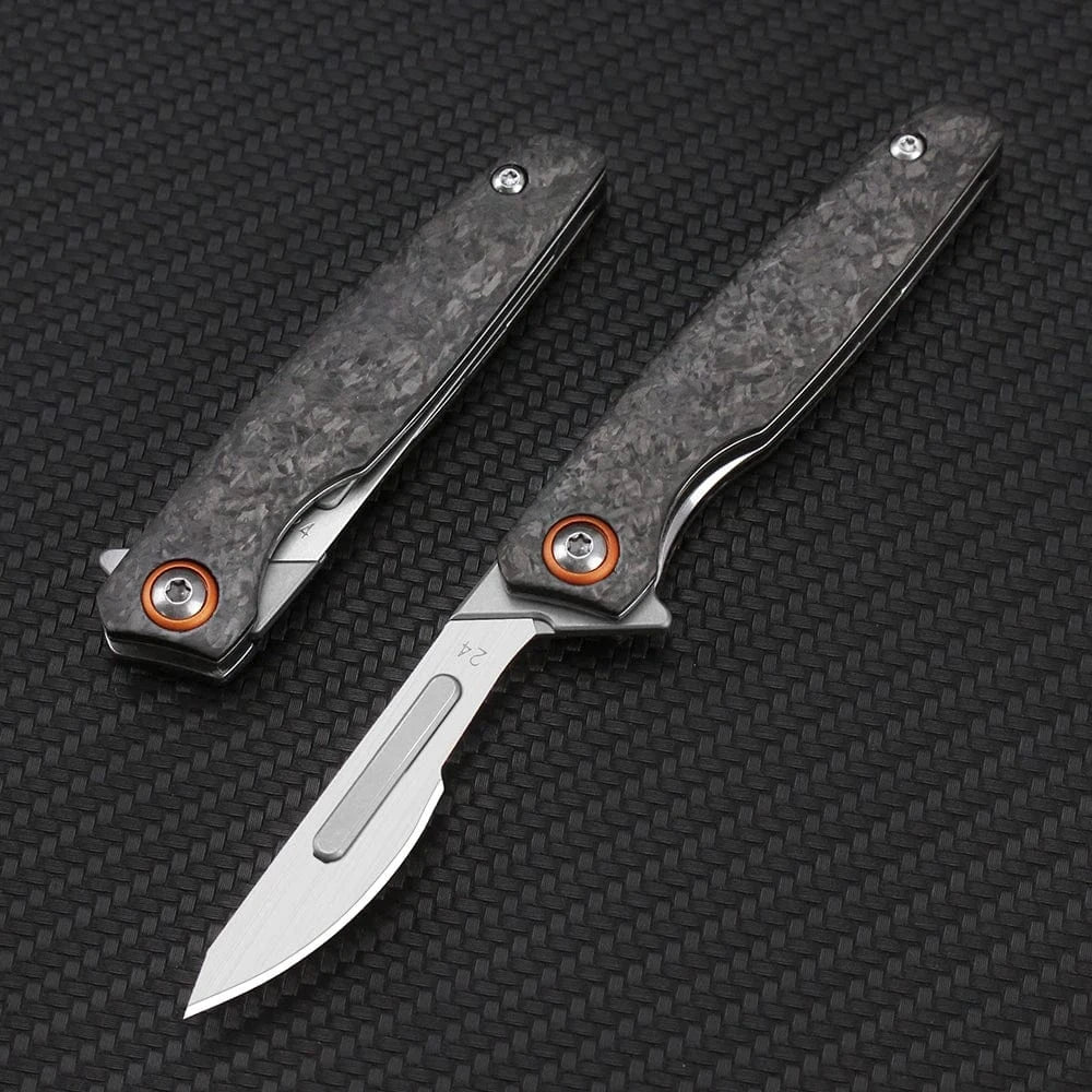 China China carbon fiber Carbon Fiber Handle Portable Folding Scalpel Knife Small Pocket Surgical Knives Outdoor Multipurpose Multitool Knifes Box Cutter