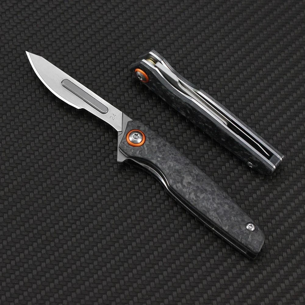 China China carbon fiber Carbon Fiber Handle Portable Folding Scalpel Knife Small Pocket Surgical Knives Outdoor Multipurpose Multitool Knifes Box Cutter