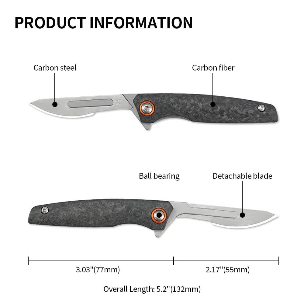 China China carbon fiber Carbon Fiber Handle Portable Folding Scalpel Knife Small Pocket Surgical Knives Outdoor Multipurpose Multitool Knifes Box Cutter