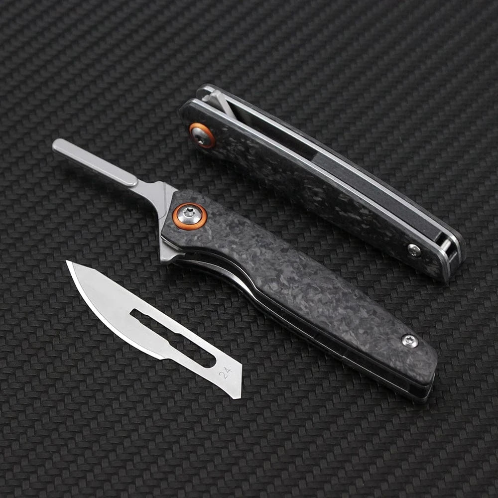 China China carbon fiber Carbon Fiber Handle Portable Folding Scalpel Knife Small Pocket Surgical Knives Outdoor Multipurpose Multitool Knifes Box Cutter