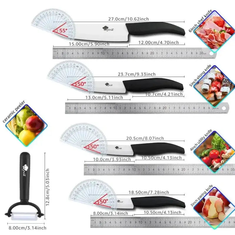 China China Ceramic Knife 6 5 4 3 inch Kitchen Chef Knives RustProof White Blade Utility Slicing Paring Fruit Vegetable Cooking Cutter Tool