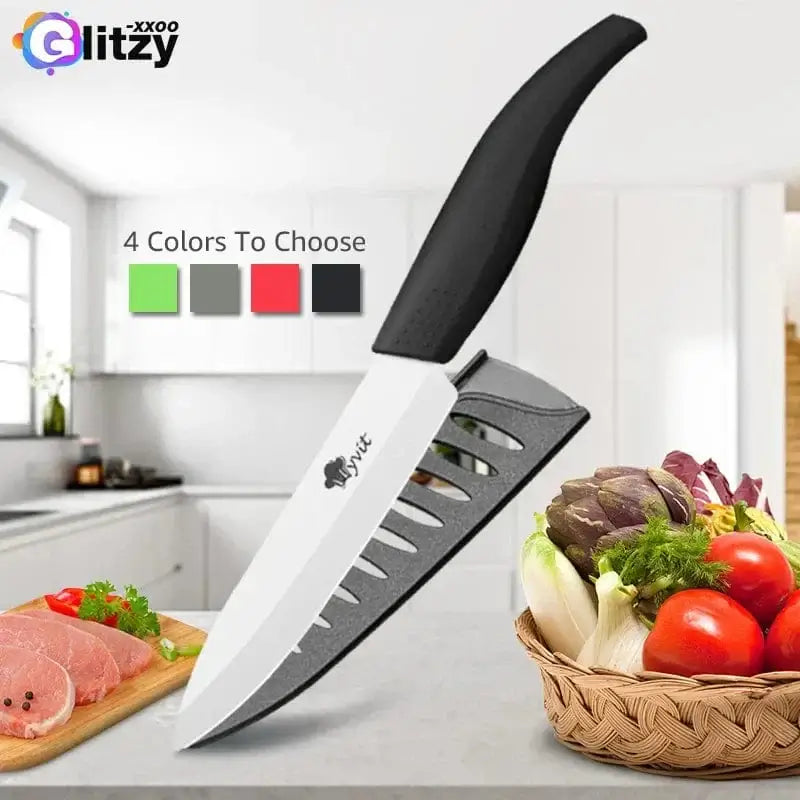 China China Ceramic Knife 6 5 4 3 inch Kitchen Chef Knives RustProof White Blade Utility Slicing Paring Fruit Vegetable Cooking Cutter Tool