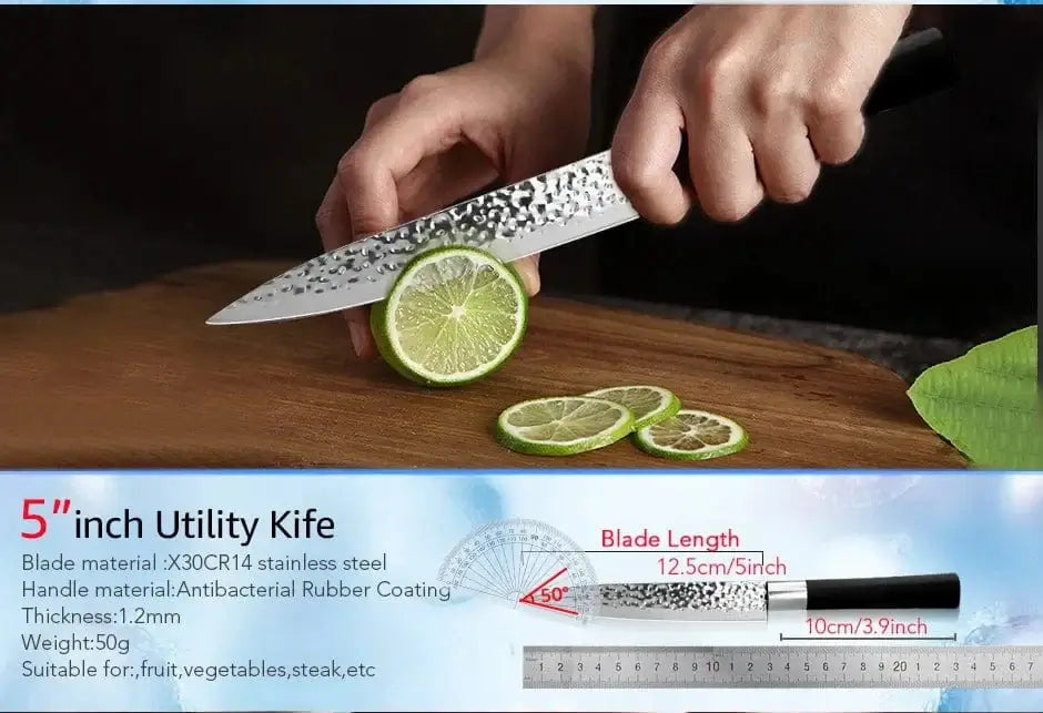 China China Chef knives 6 Set Professional Japanese Kitchen knives High Carban stainless steel Meat Cleaver Fruit Paring knife Chef Knife