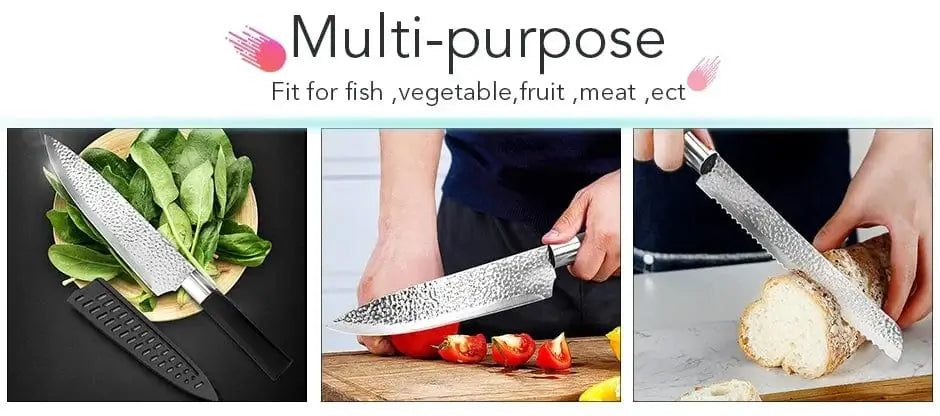 China China Chef knives 6 Set Professional Japanese Kitchen knives High Carban stainless steel Meat Cleaver Fruit Paring knife Chef Knife