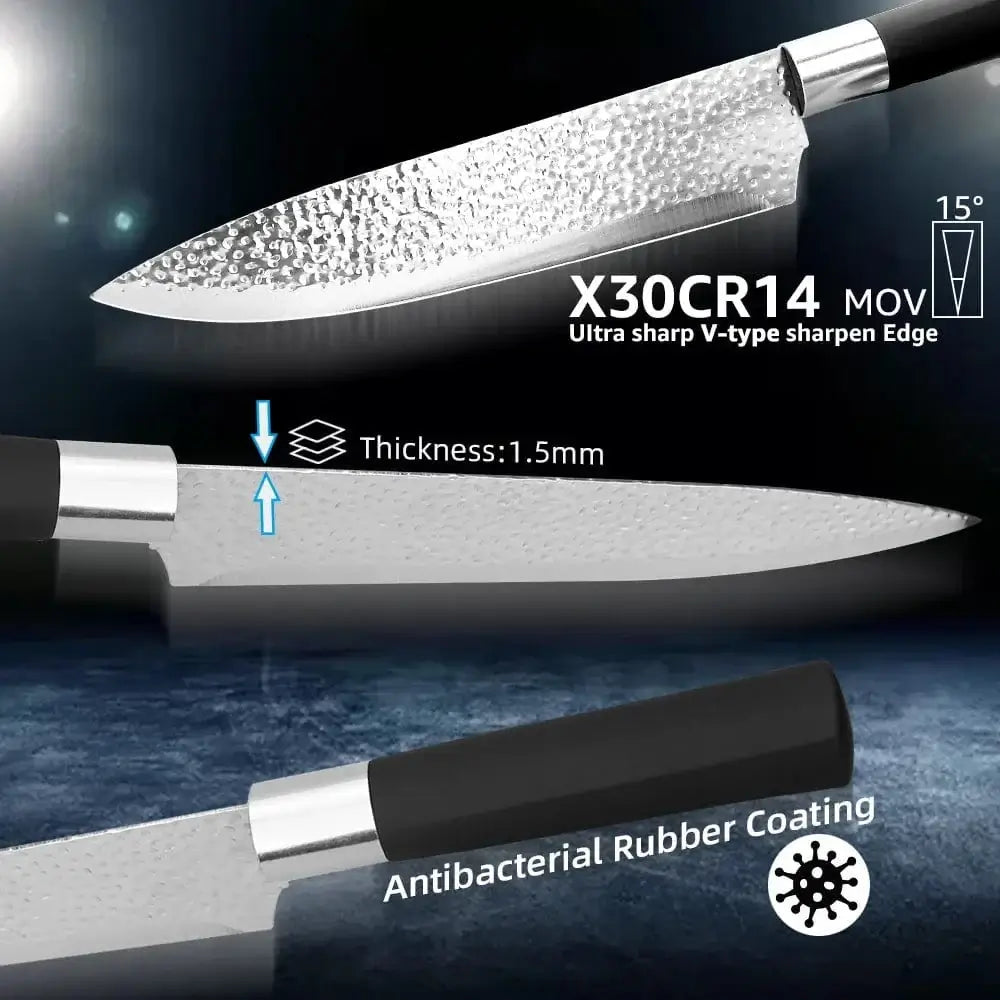 China China Chef knives 6 Set Professional Japanese Kitchen knives High Carban  stainless steel Meat Cleaver Fruit Paring knife Chef Knife
