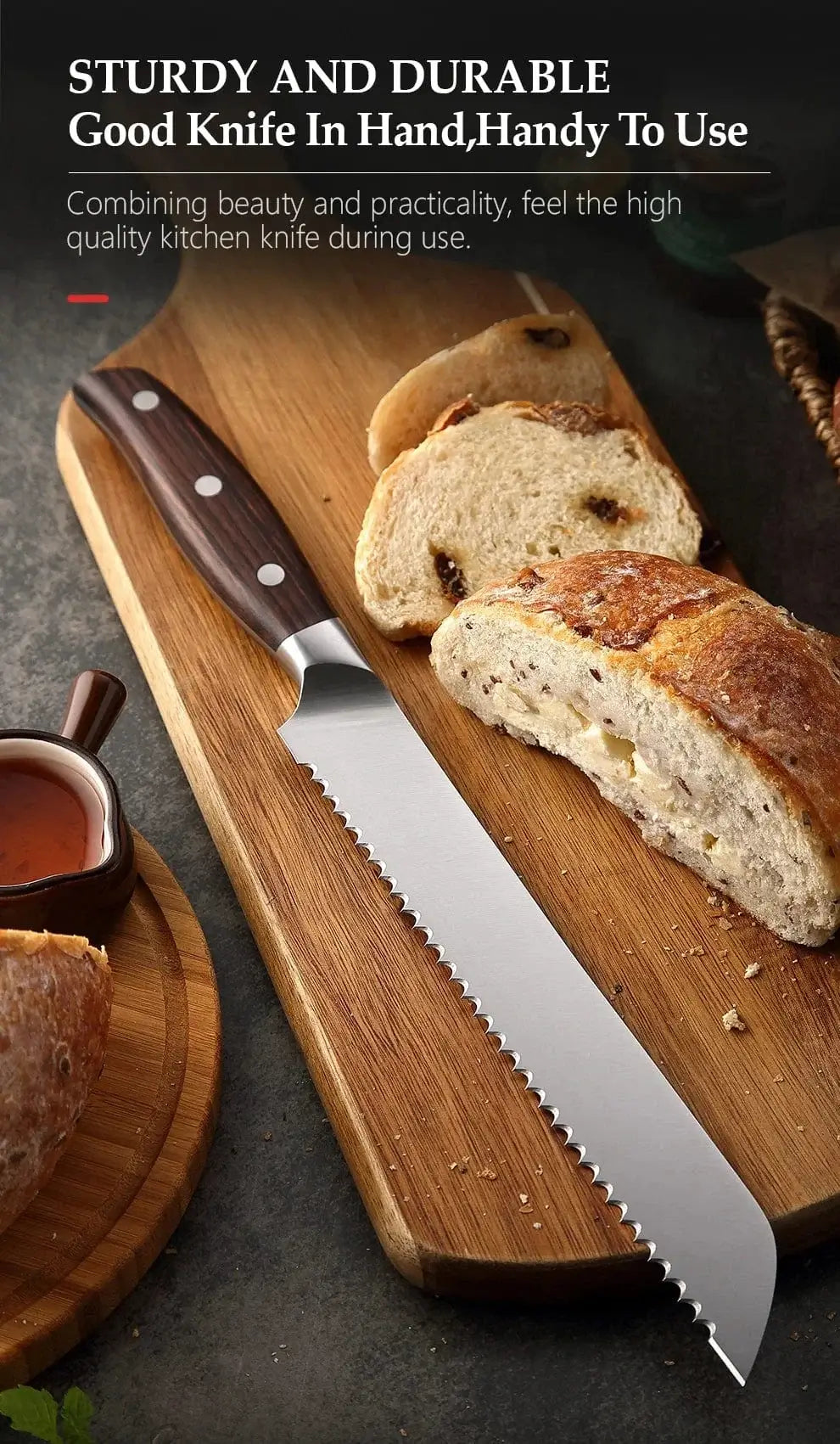 China China CHINA XINZUO High Carbon Germany 1.4116 Stainless Steel 5PCS Kitchen Knife Set High Quality Red Sandalwood Handle Cooking Slicing Tool